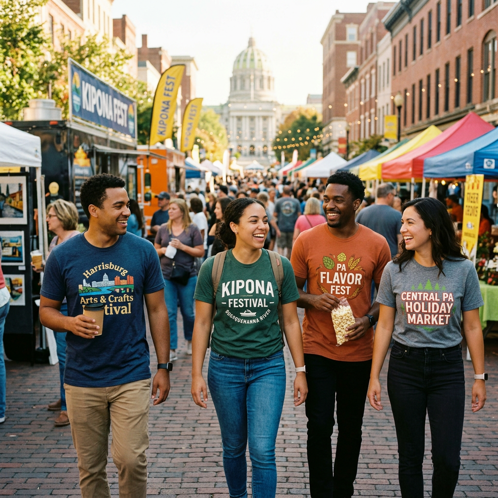 Custom T-Shirts for Harrisburg Festivals & Events Guide