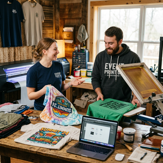 Event Apparel Printing: DTF vs. Screen Printing Guide