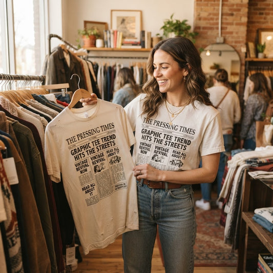 Pressing Times Graphic Tee Trend: Vintage Newspaper Styles
