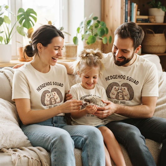 Exotic Pet Shirt Design Trends: Hedgehog Family Sets