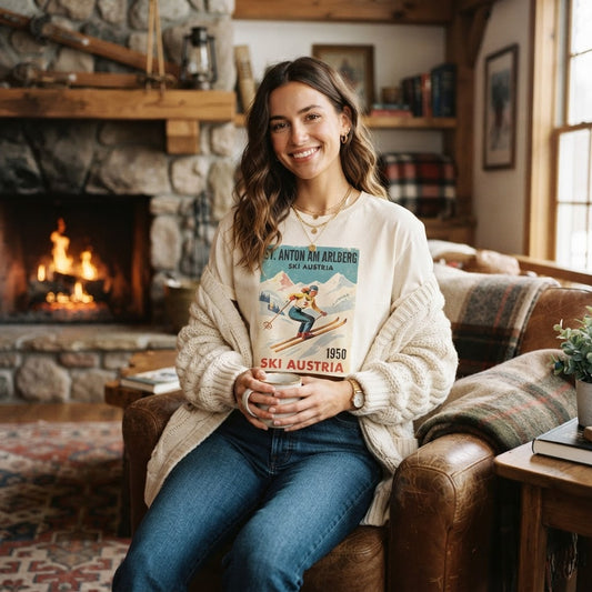 Vintage Ski Poster Crop Top Trends: Retro Graphic Ideas