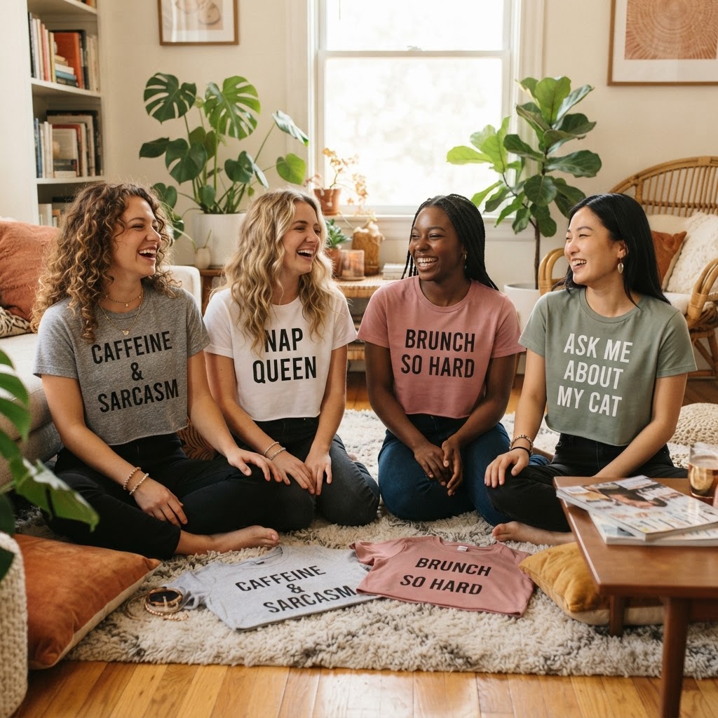 Funny Phrases Crop Tops: Unique Graphic Gift Guide