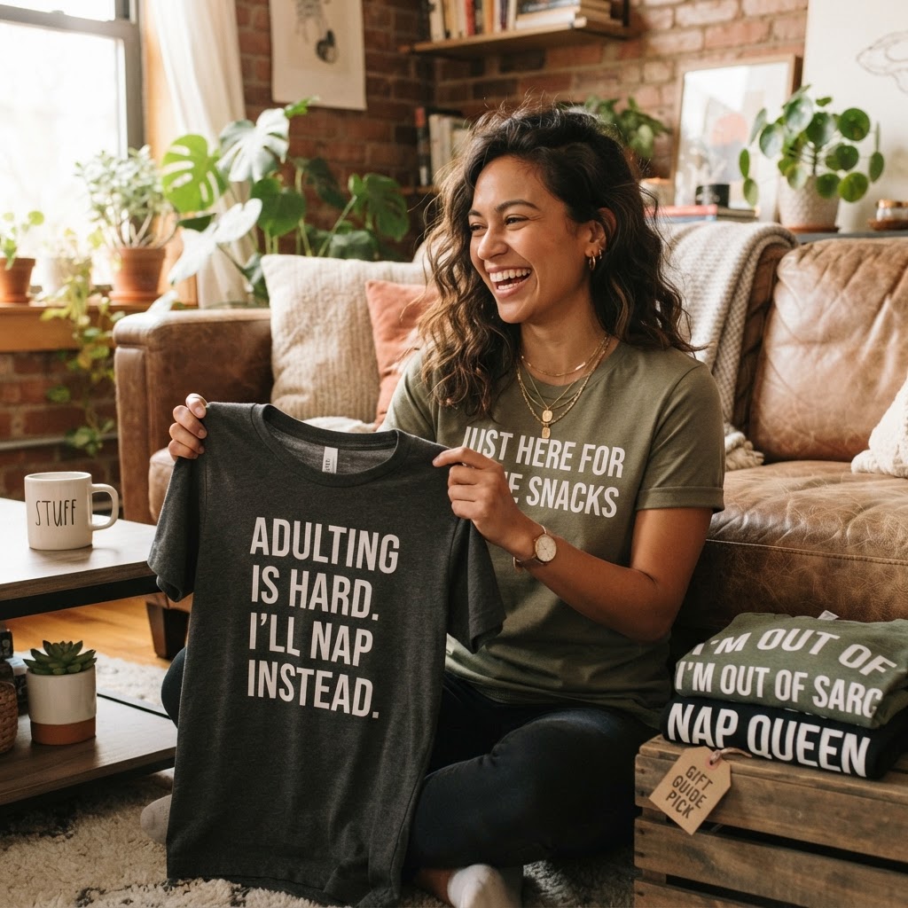 Relatable Adulting Gift Guide: Funny Tees & Apparel