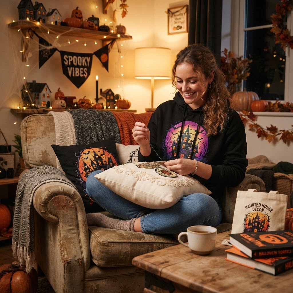 DTF Haunted House Decor: Spooky Custom Apparel & Gifts