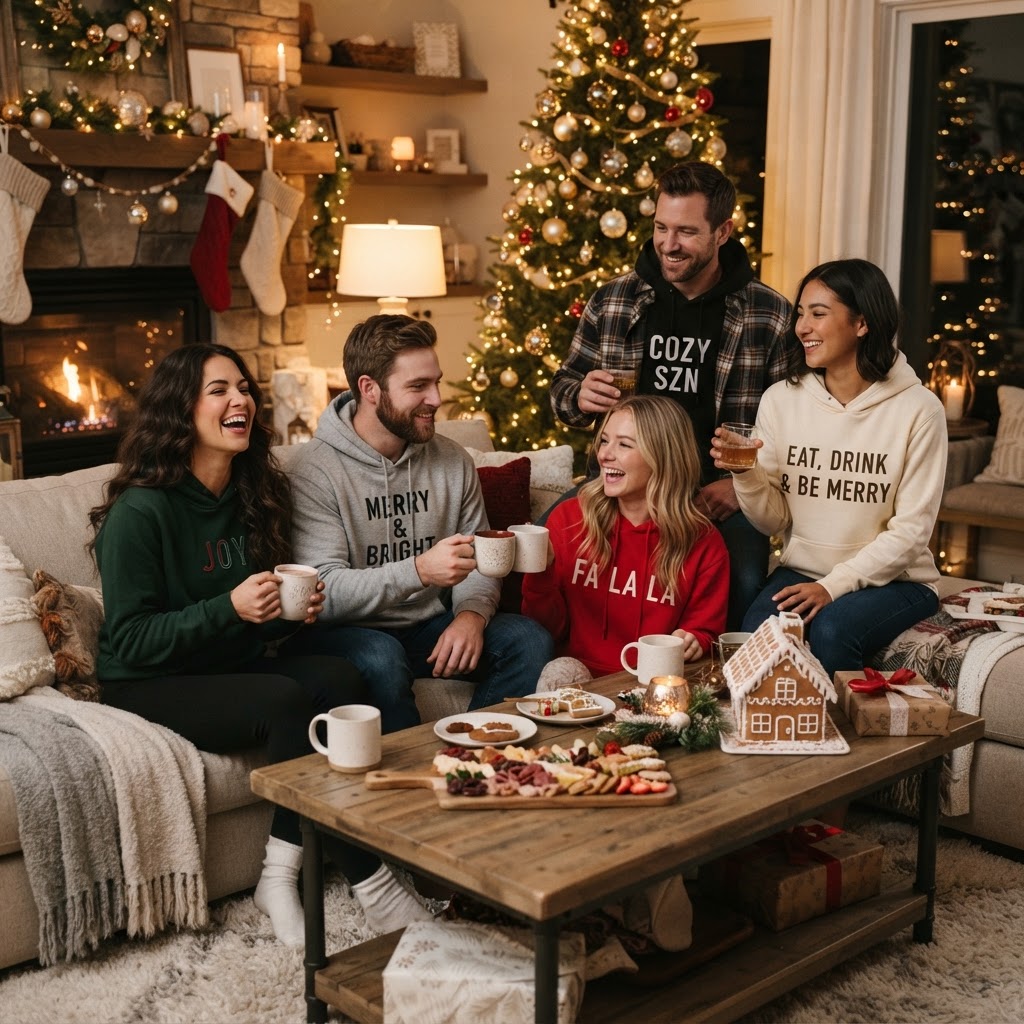 Cozy Holiday Party Hoodies & Festive Gift Ideas