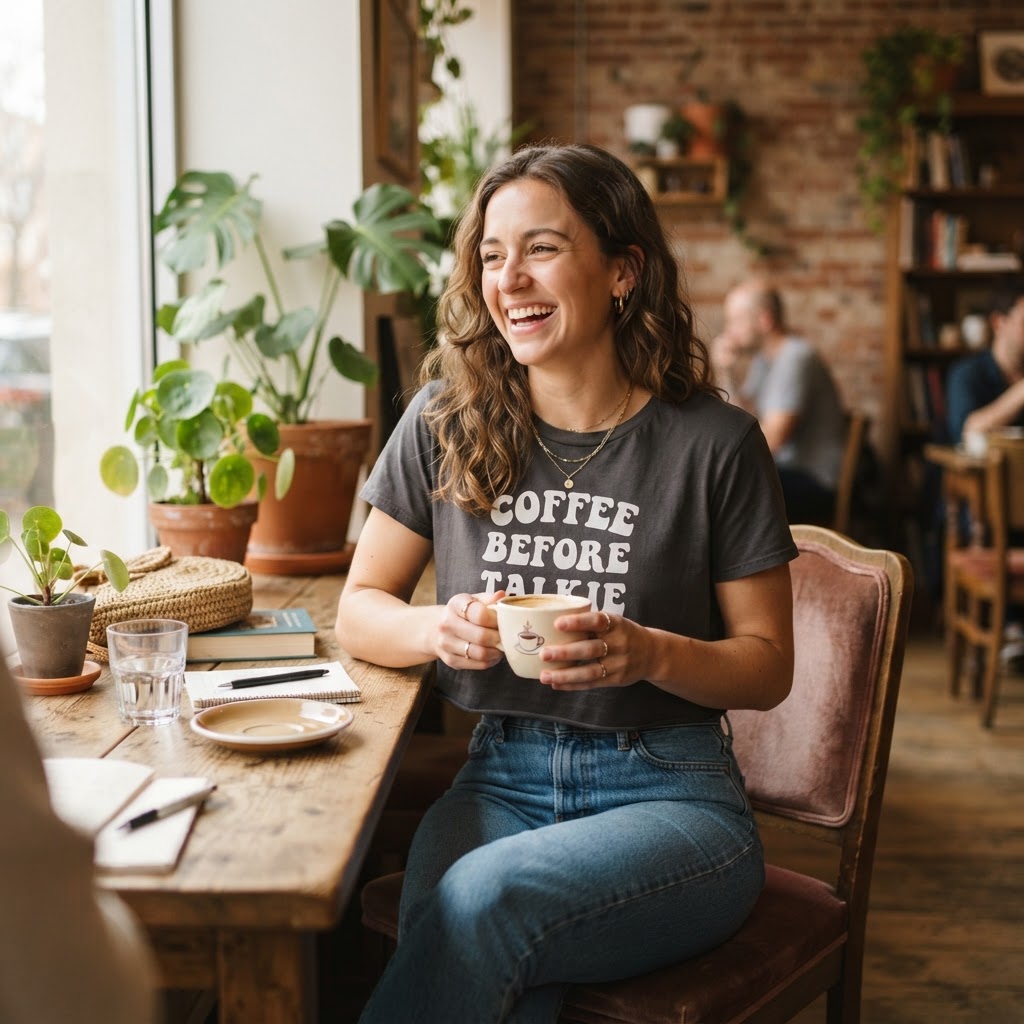 Coffee Before Talkie Crop Top Gift Guide for Humor Lovers