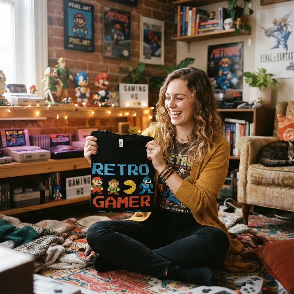 16-Bit Retro Gamer Gift Guide: Pixel Art Tees & Apparel