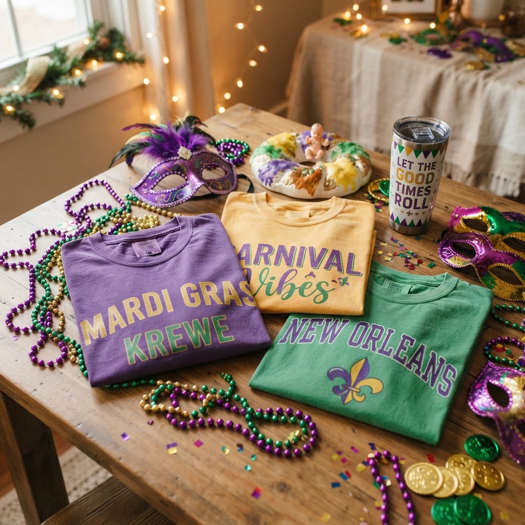 Mardi Gras Gift Guide: Comfort Colors Tees & Party Gear
