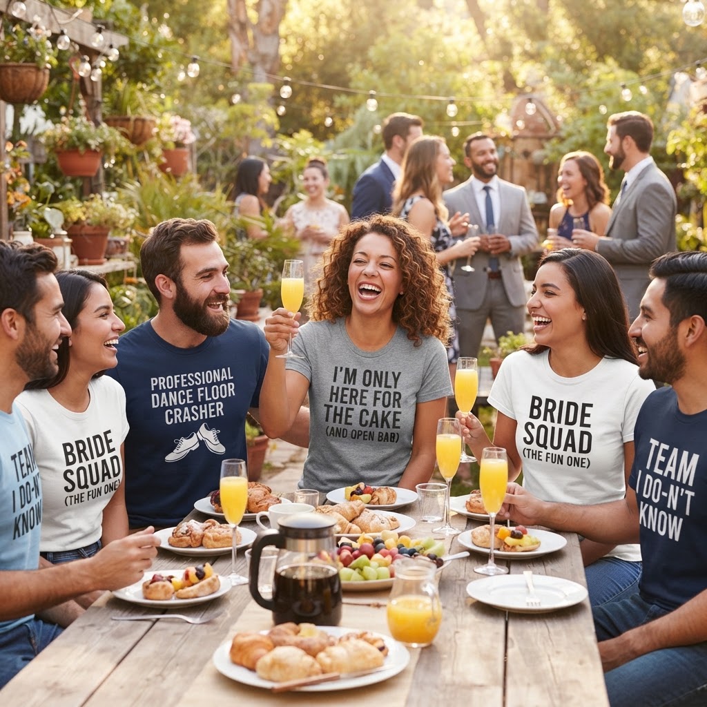 Funny Wedding Guest Shirts for Parties & Brunches