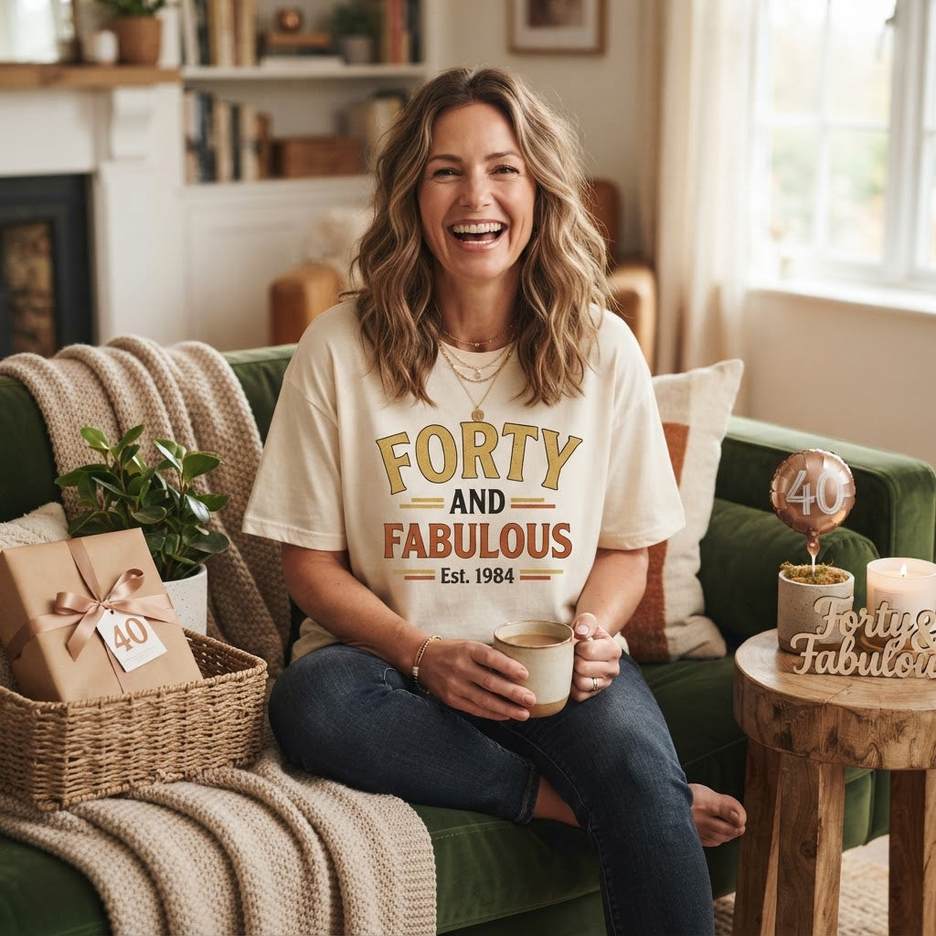 Forty and Fabulous: 40th Birthday Oversized Tees & Gifts