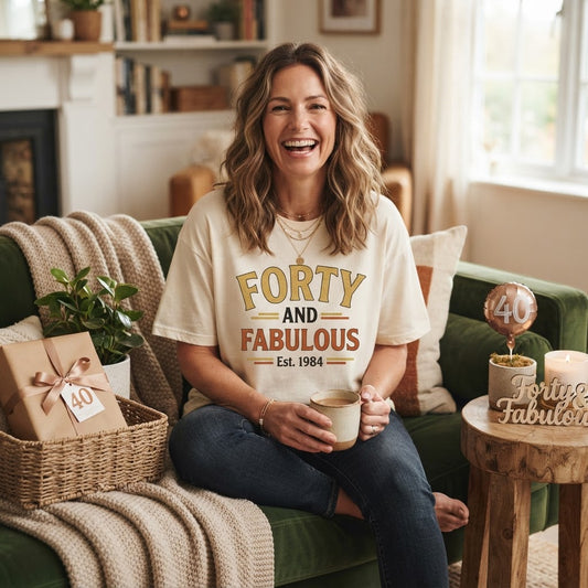Forty and Fabulous: 40th Birthday Oversized Tees & Gifts