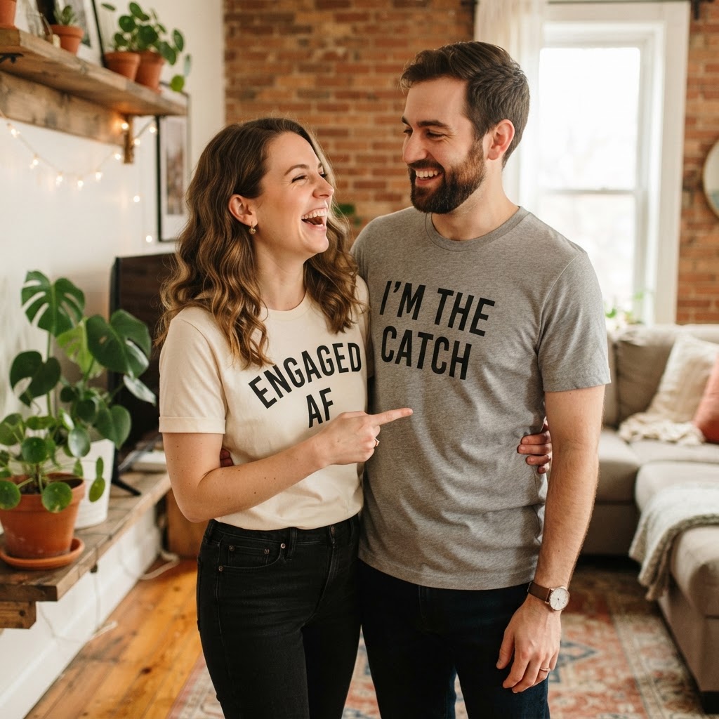 Funny Engagement Shirts Gift Guide for Couples