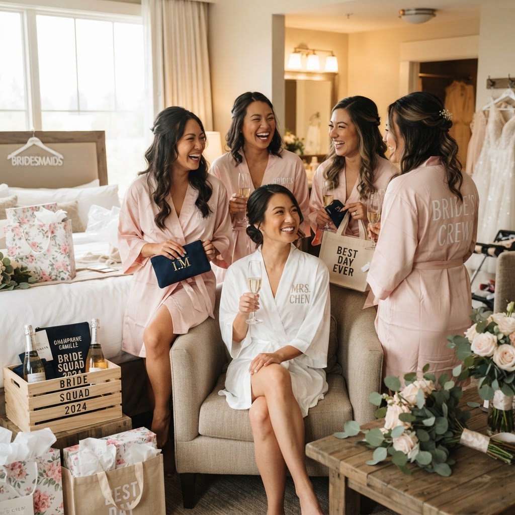Best Bridal Party Gifts: Custom Apparel & Wedding Favors
