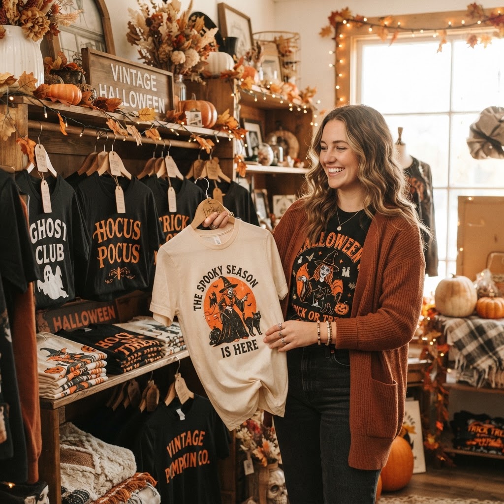 Vintage Halloween Graphic Tee Gift Guide & Top Styles