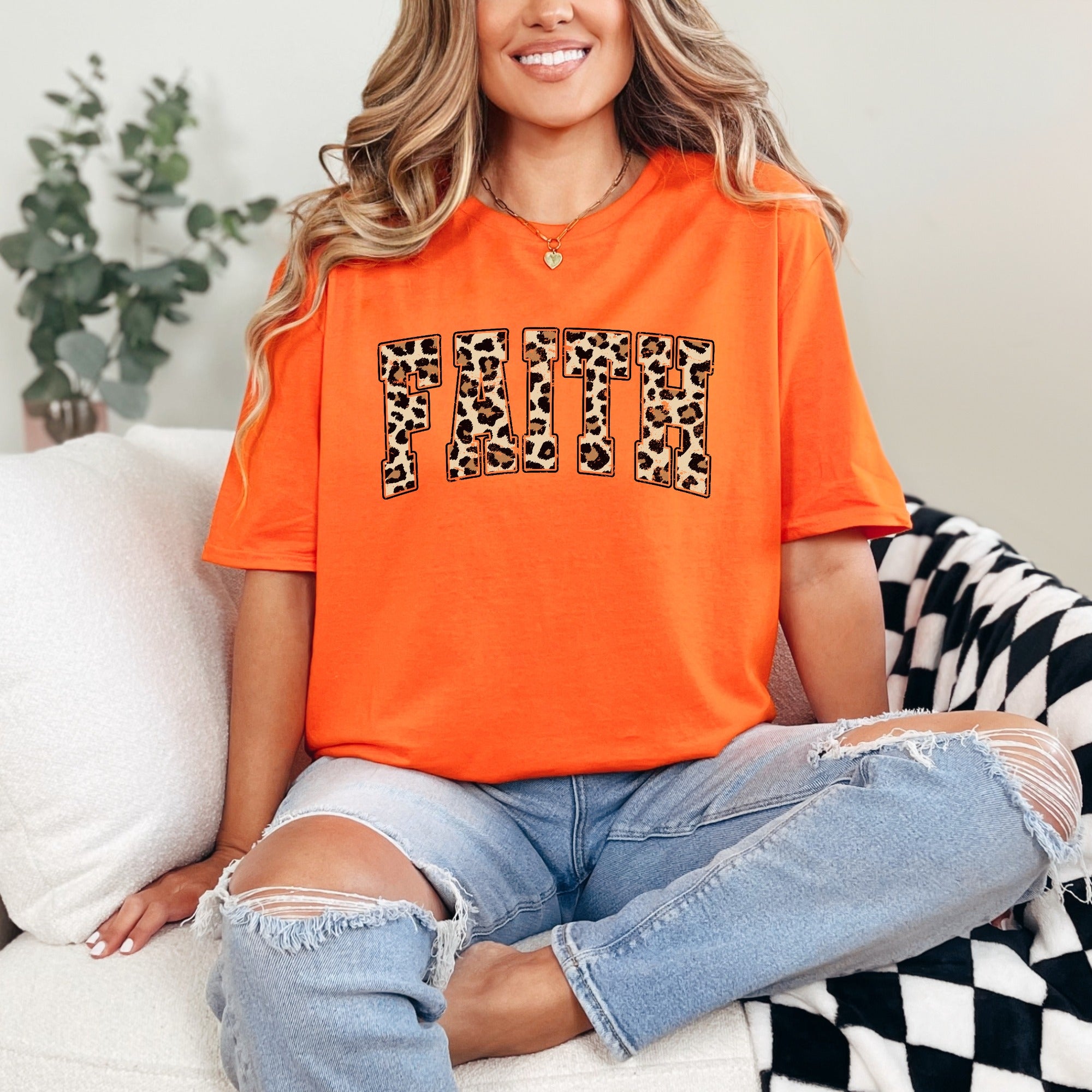 FAITH Leopard Print | Bold Christian Statement Tee