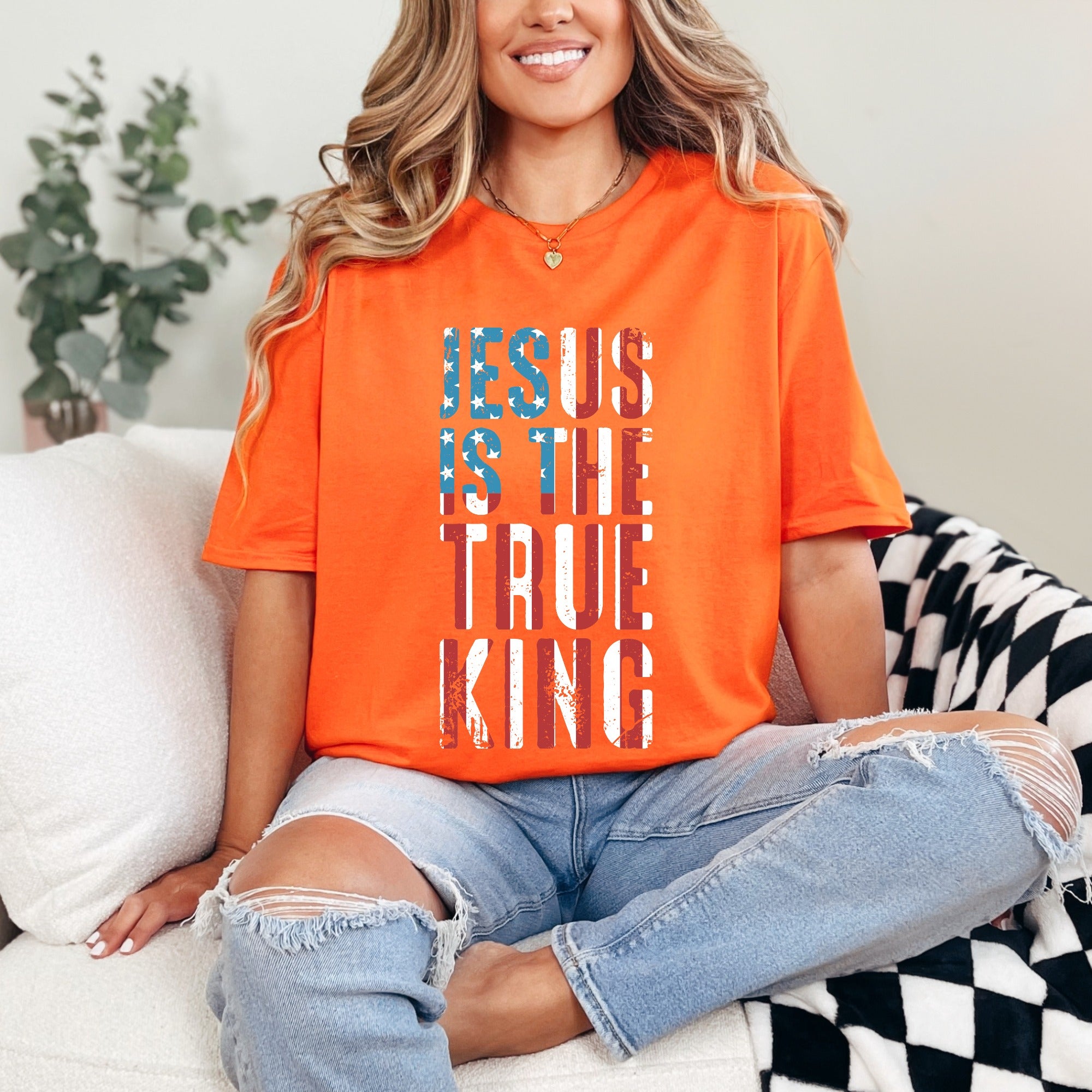 Jesus Is The True King | Patriotic Faith Tee