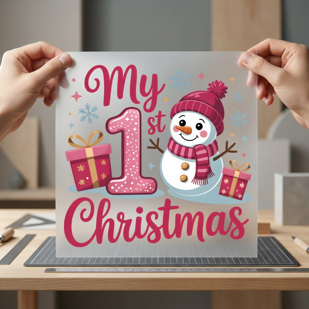 1st Christmas Snowman Festive Christmas Aesthetic Ready to Press DTF Transfer for Dtf