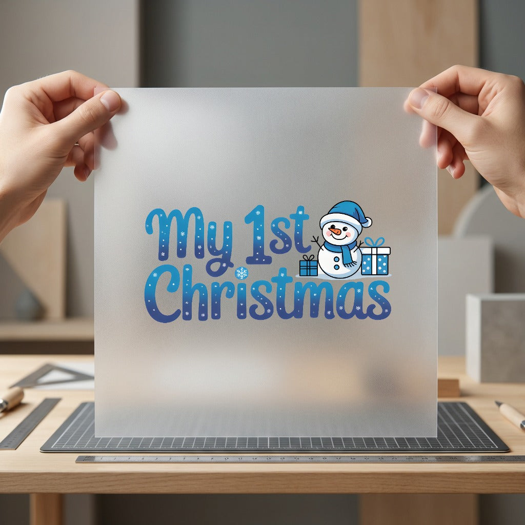 1st Christmas Snowman Holiday Christmas Mom Ready to Press DTF Transfer for Dtf