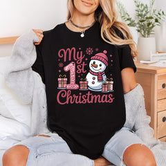 1st Christmas Snowman Kids Christmas Ready to Press DTF Transfer for Dtf