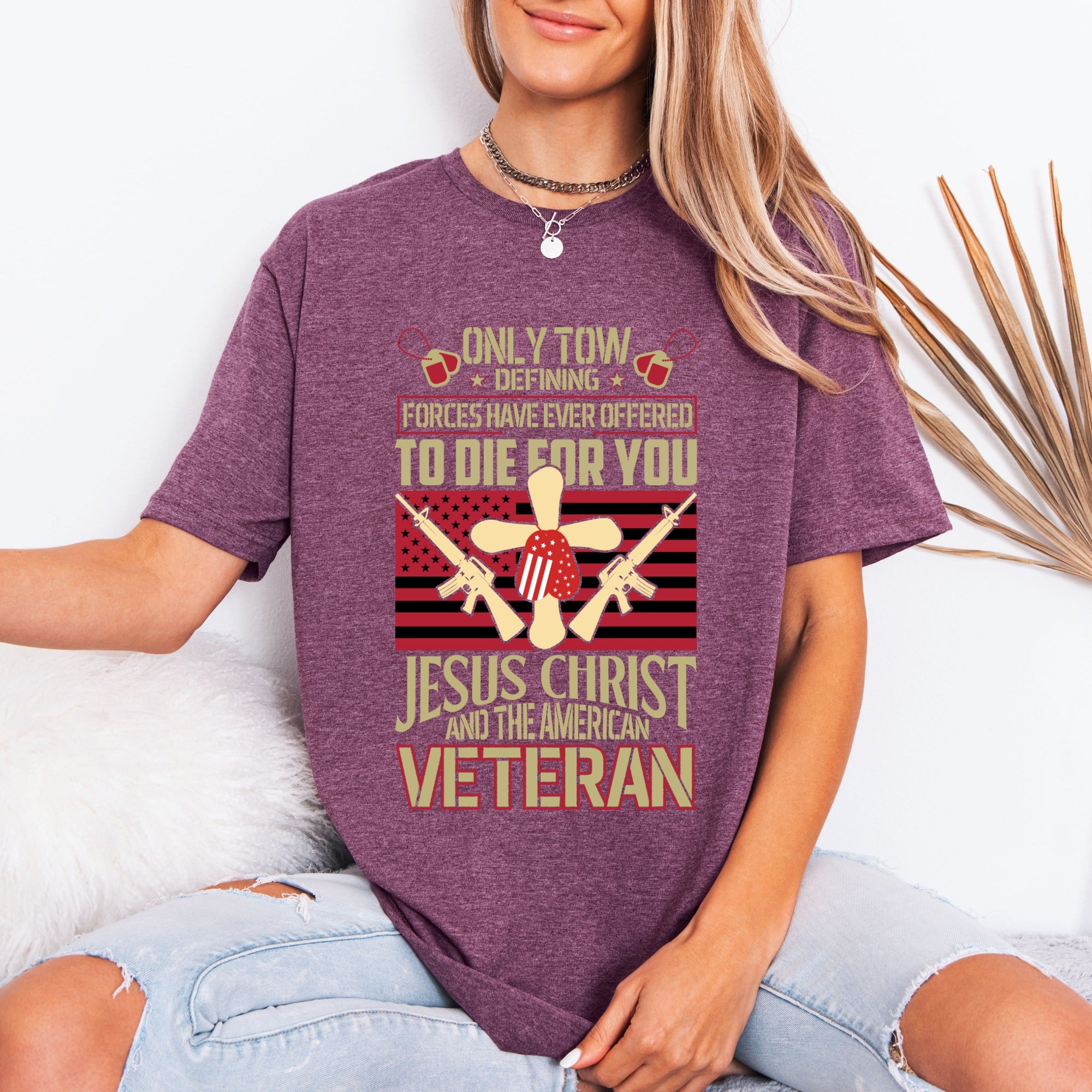 Christian American Veteran Tribute T-Shirt - Faith & Freedom Design