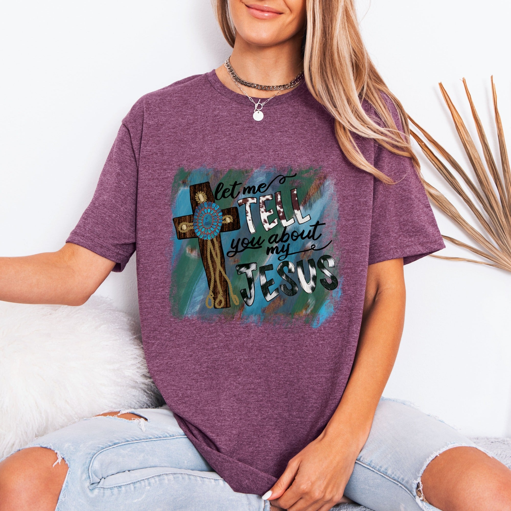 Tell You About My Jesus | Rustic Faith Cross Tee