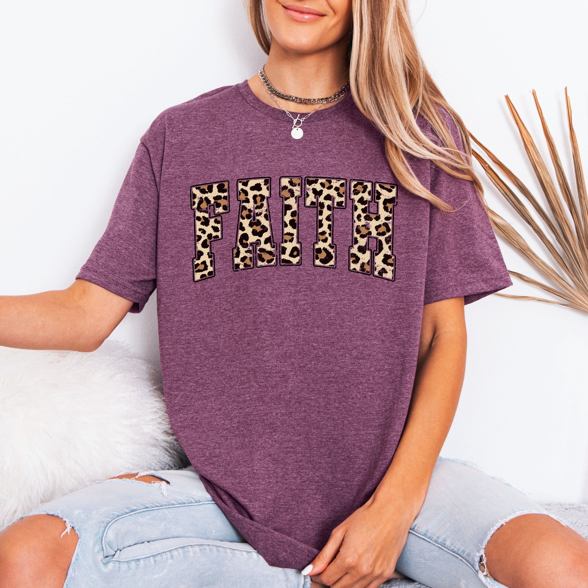 FAITH Leopard Print | Bold Christian Statement Tee