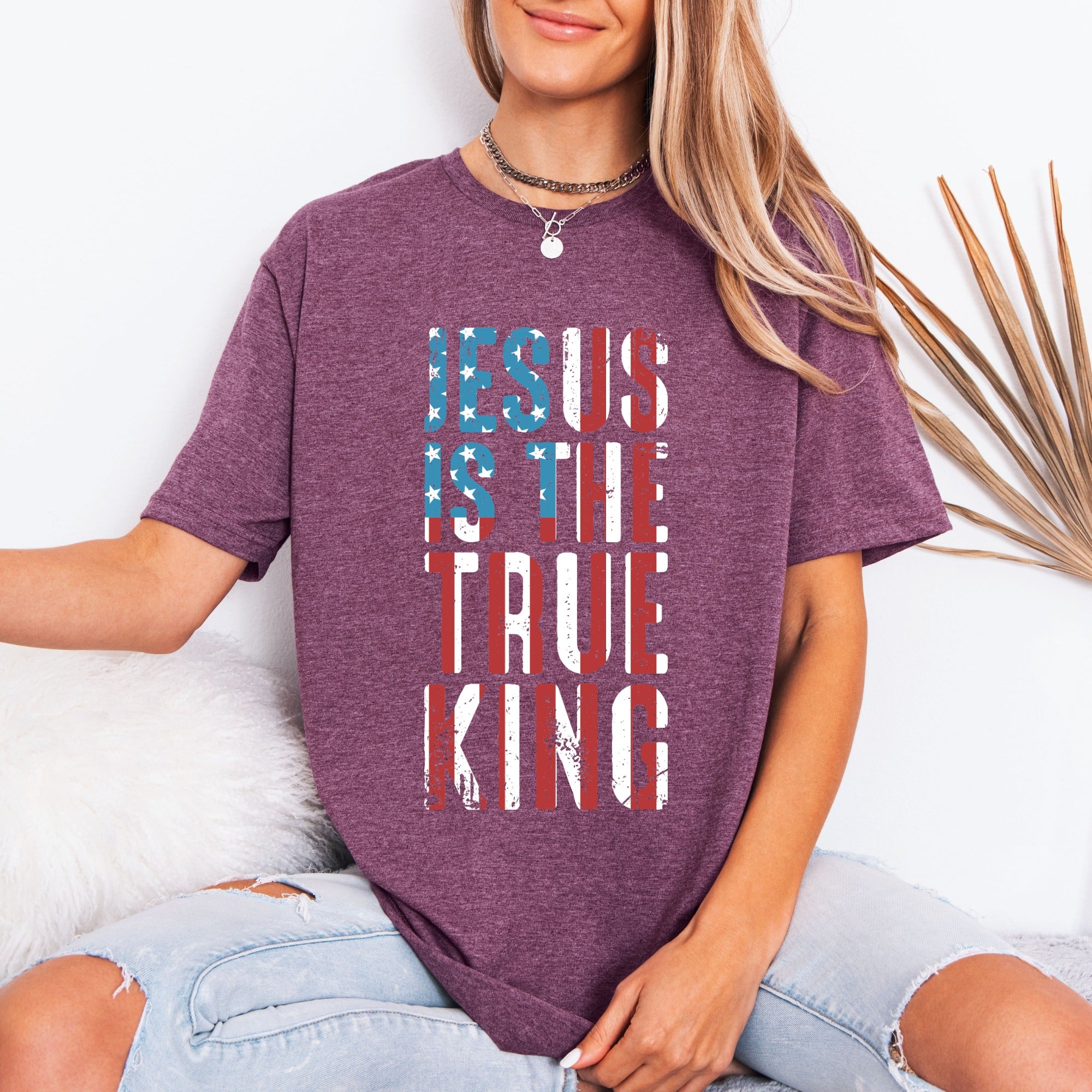 Jesus Is The True King | Patriotic Faith Tee