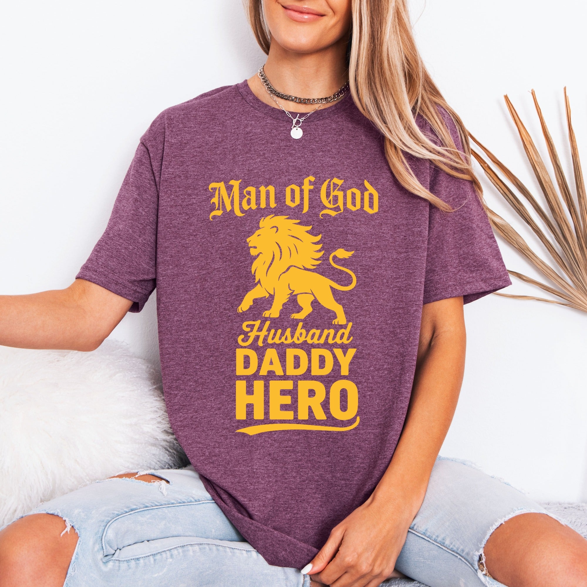 Man of God Husband Lion | Christian Fatherhood Tee