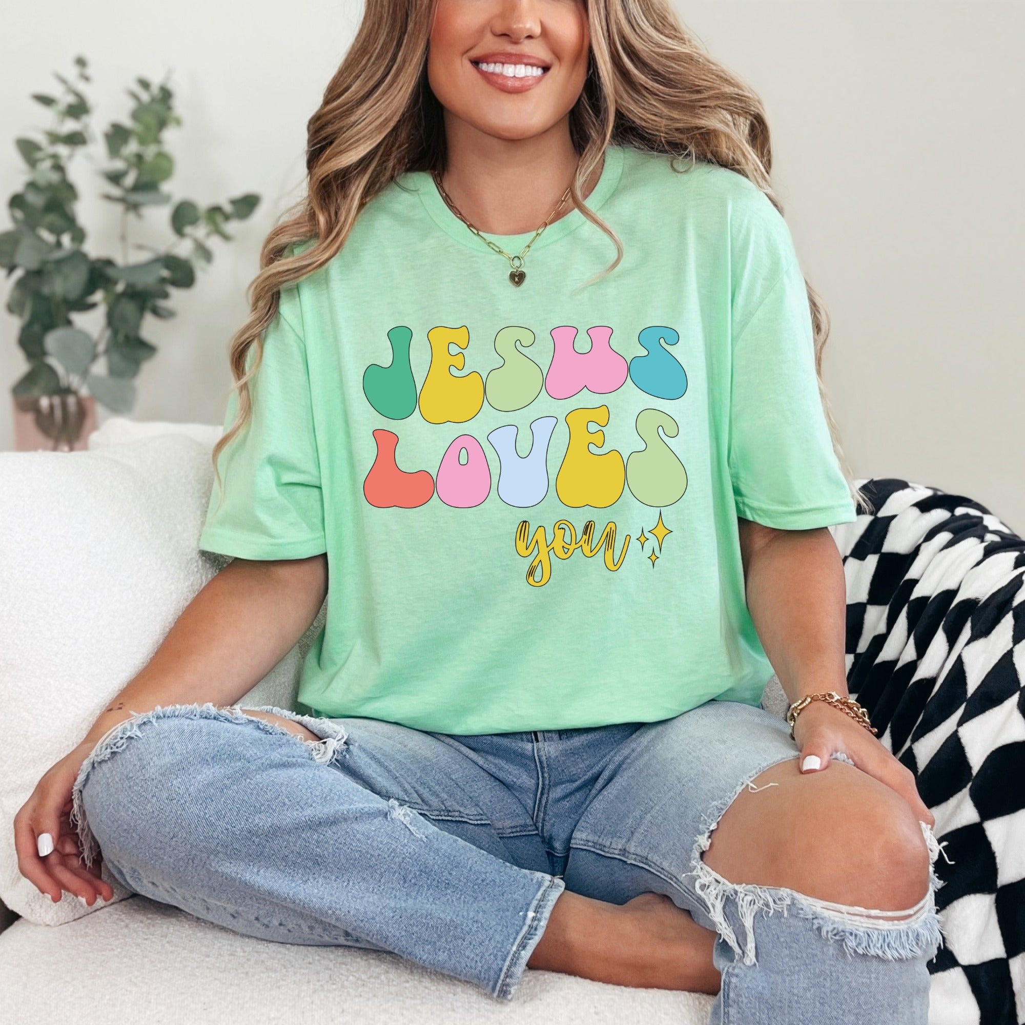Jesus Loves You | Retro Affirmation Tee