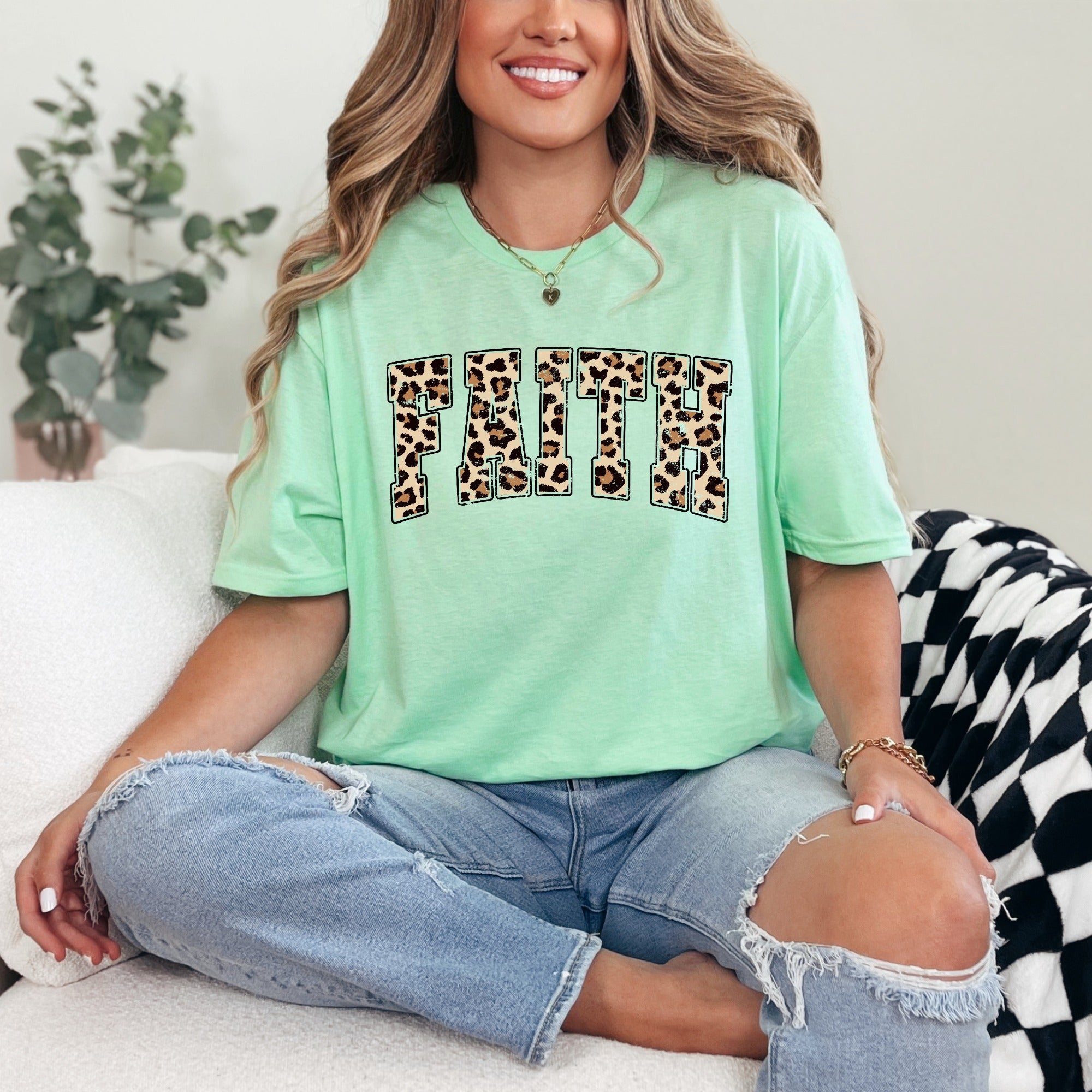 FAITH Leopard Print | Bold Christian Statement Tee