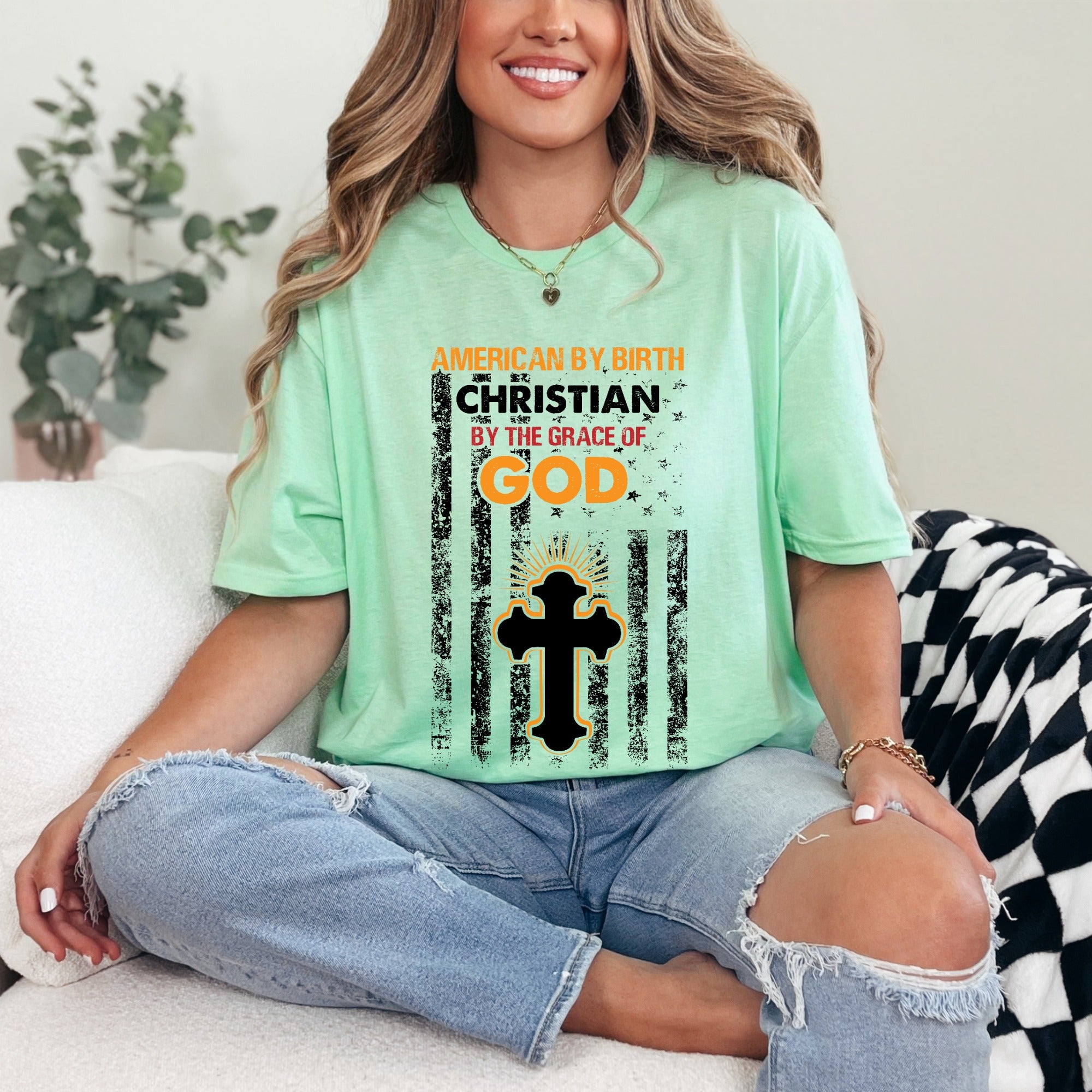 Christian By The Grace Of God | Faith & Patriotism Tee