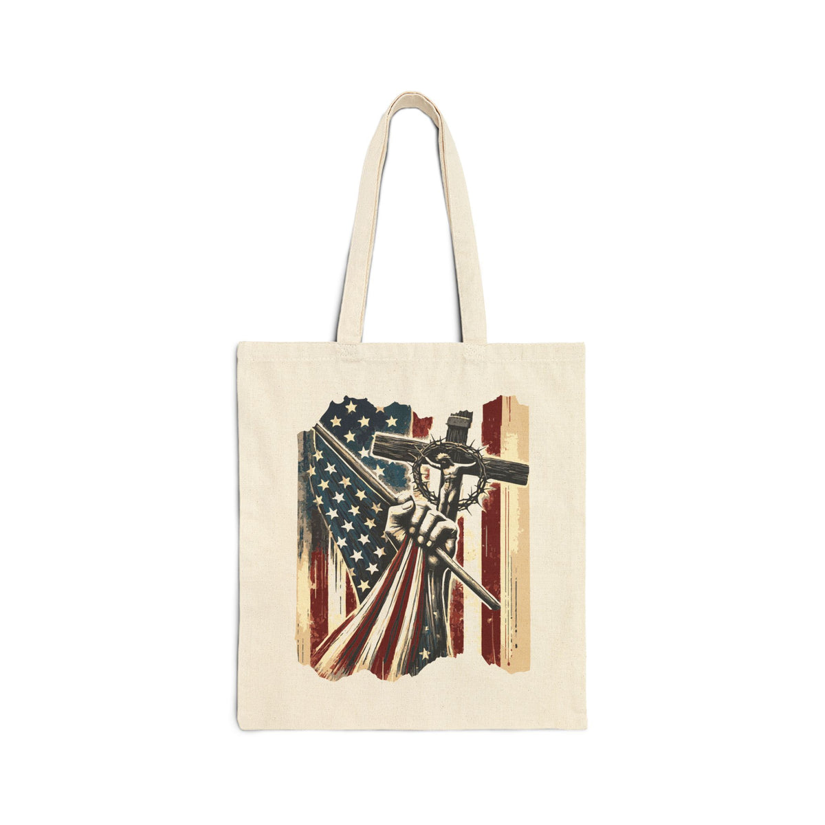 American Flag & Cross | Christian Tote Bag