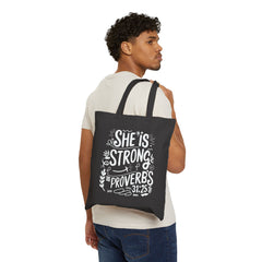 She Is Strong | Christian Tote Bag