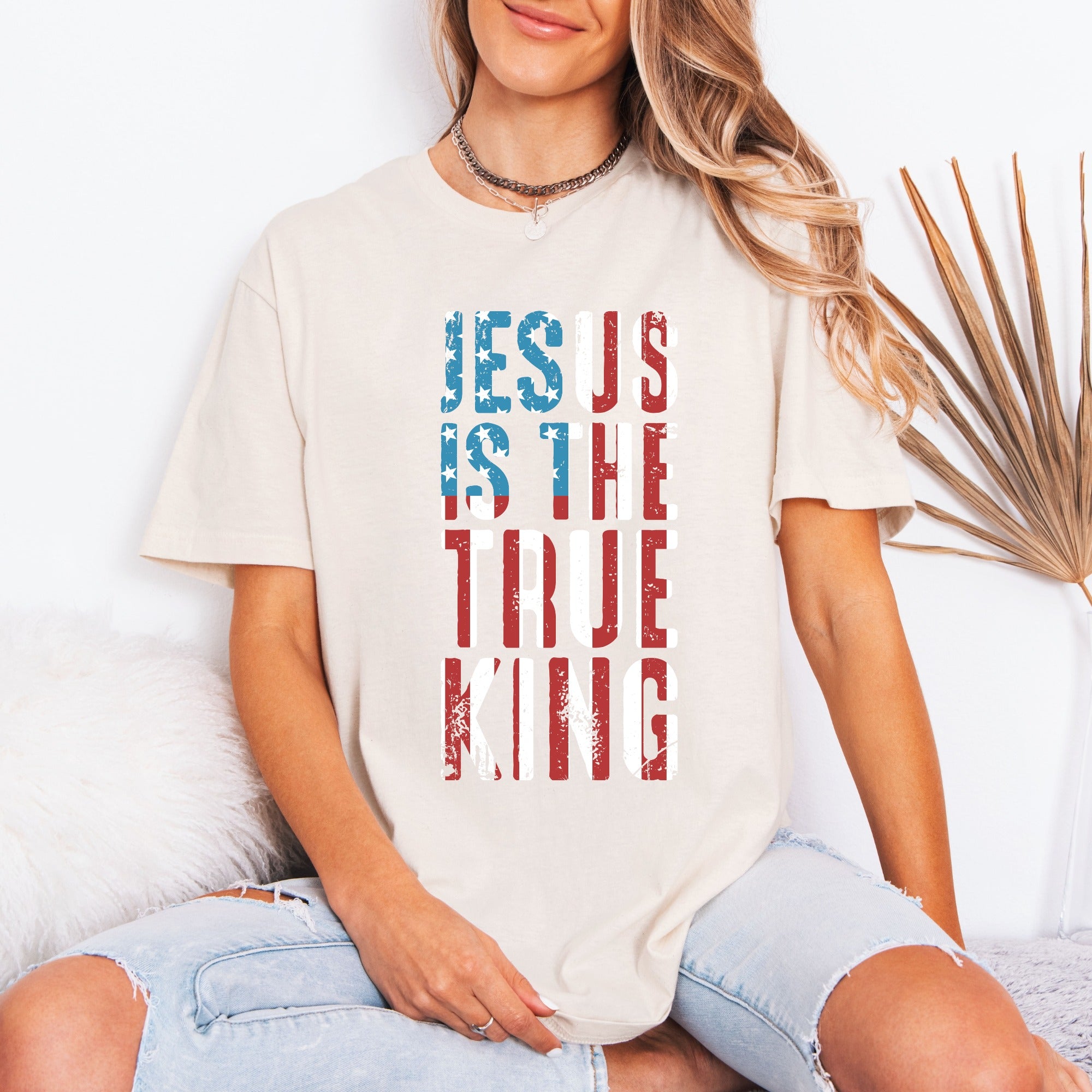 Jesus Is The True King | Patriotic Faith Tee