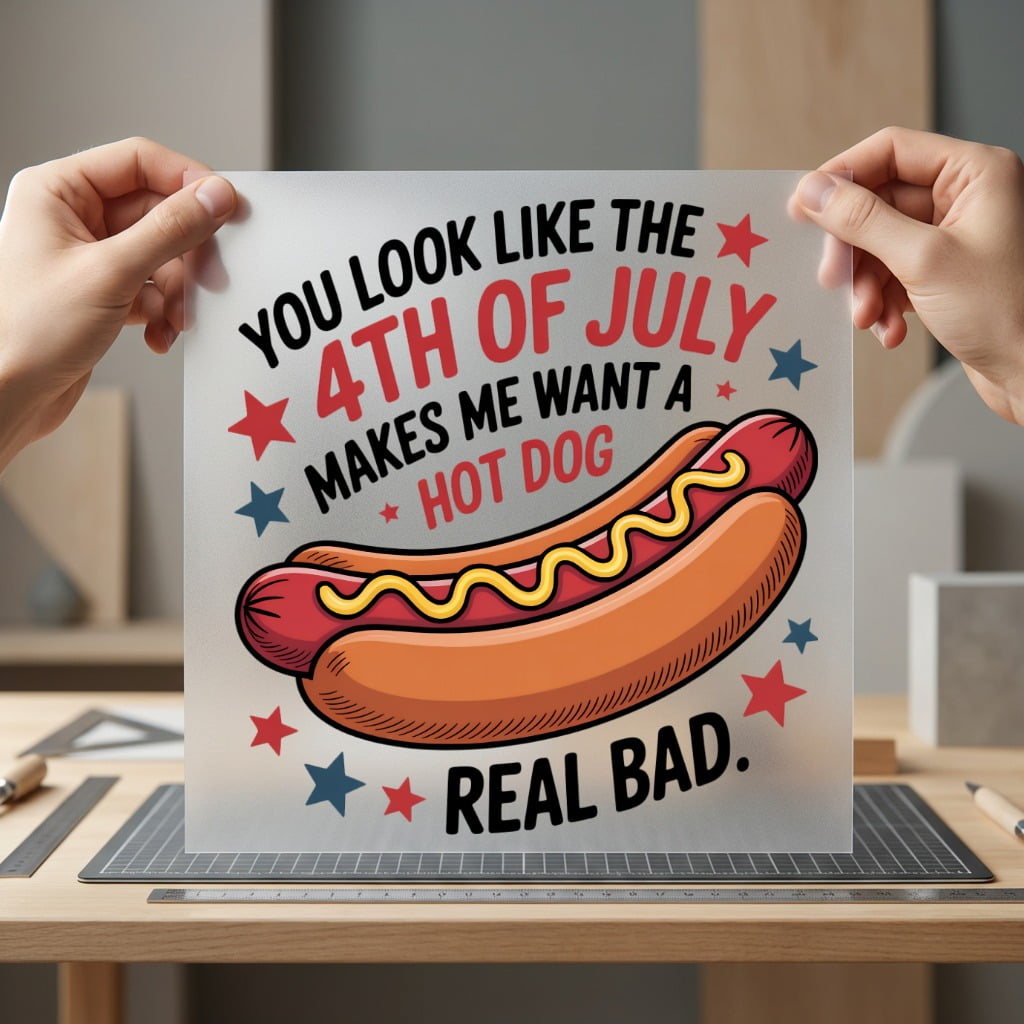 4th July Hot Dog 4th Of July Patriotic Ready to Press DTF Transfer for Dtf