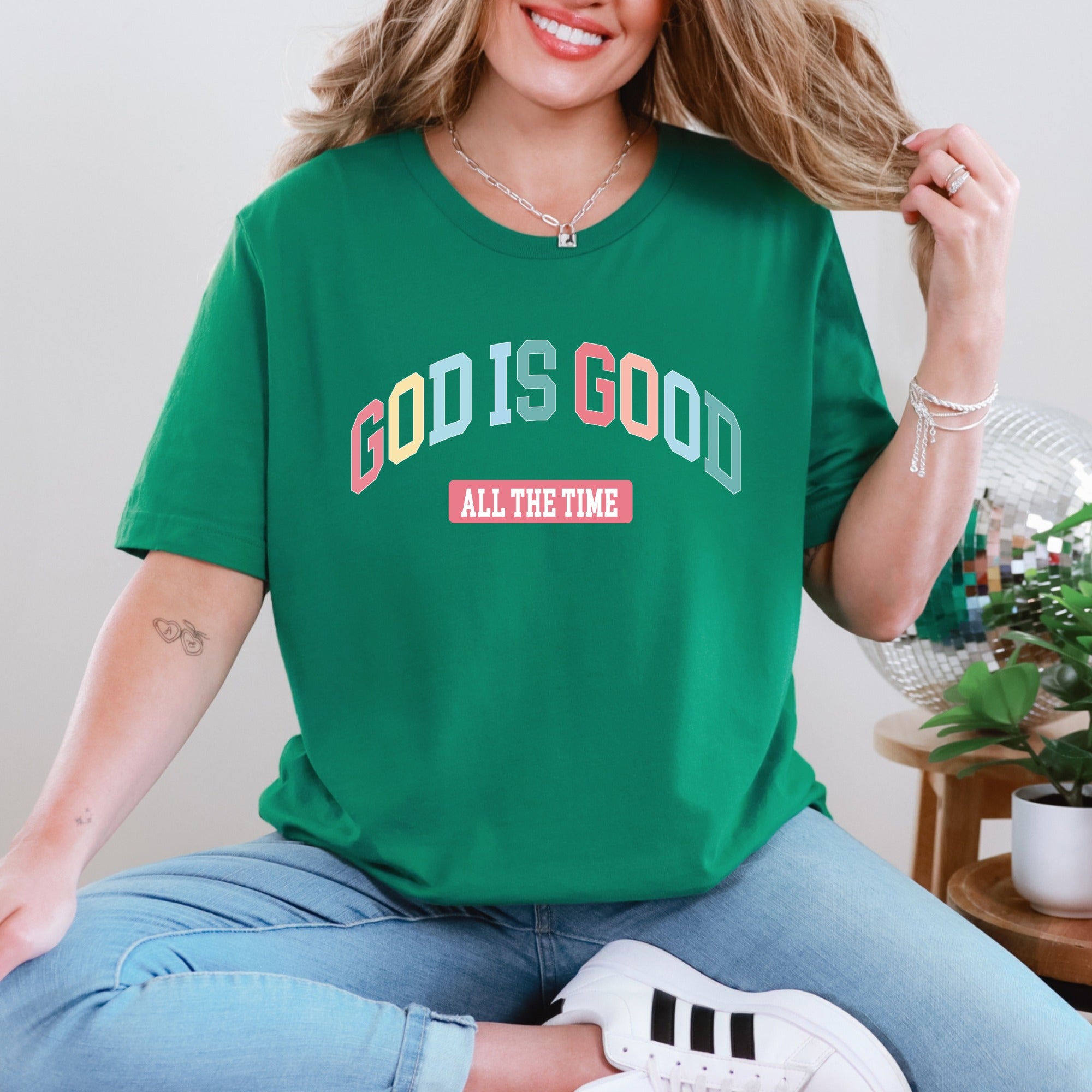 God Is Good All The Time - Arch Block Tee | Faith-Inspired Christian T-Shirt