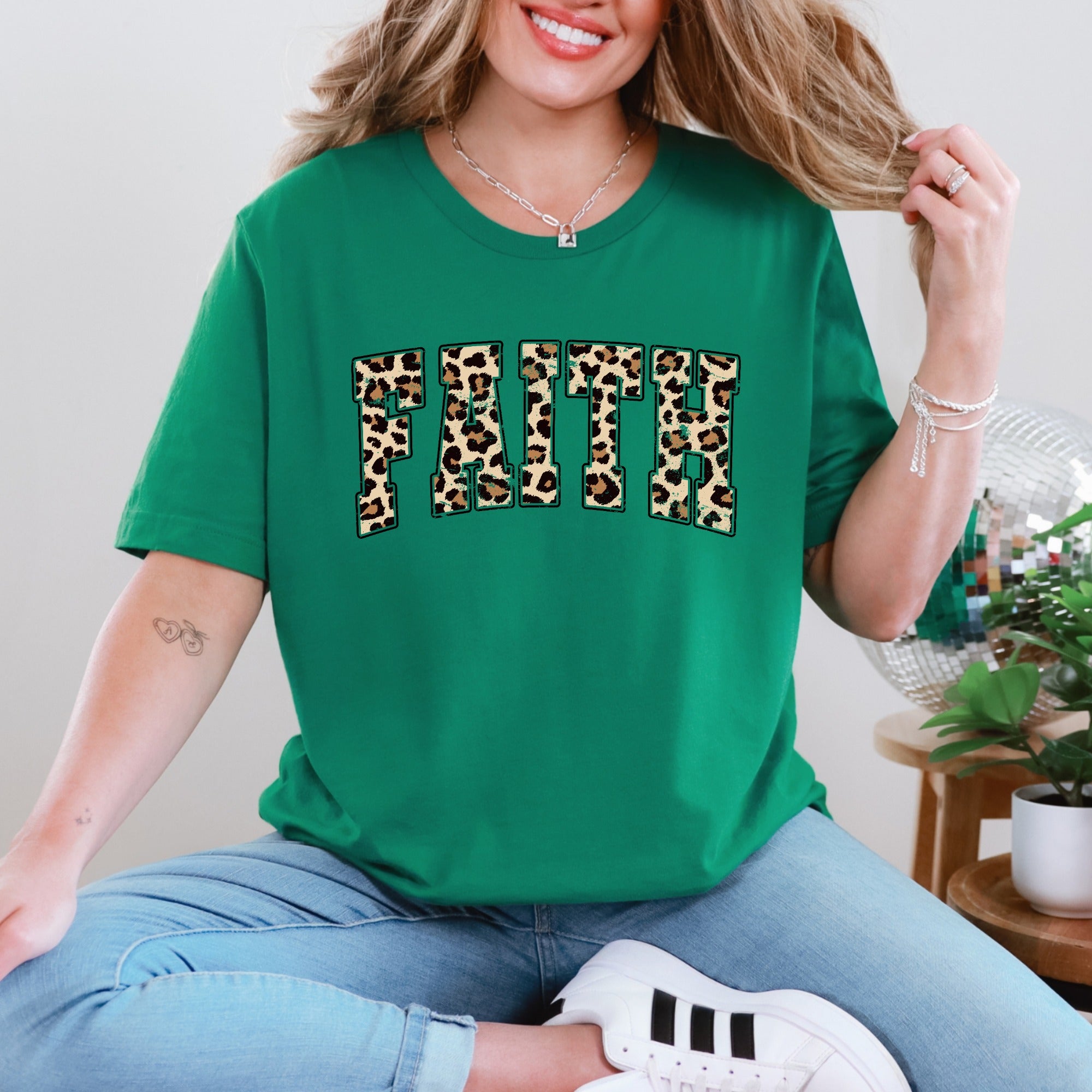 FAITH Leopard Print | Bold Christian Statement Tee