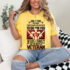 Christian American Veteran Tribute T-Shirt - Faith & Freedom Design