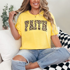 FAITH Leopard Print | Bold Christian Statement Tee