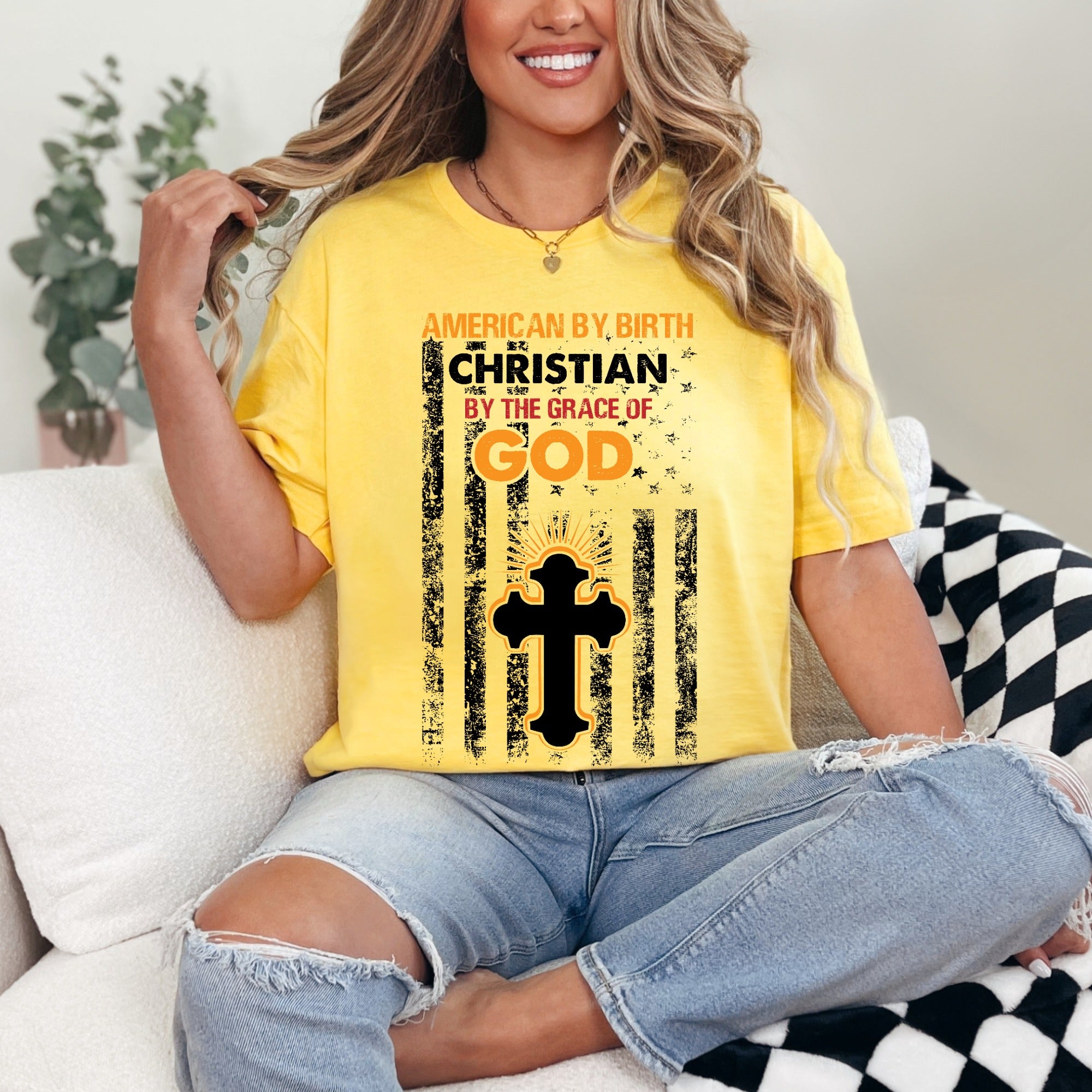 Christian By The Grace Of God | Faith & Patriotism Tee