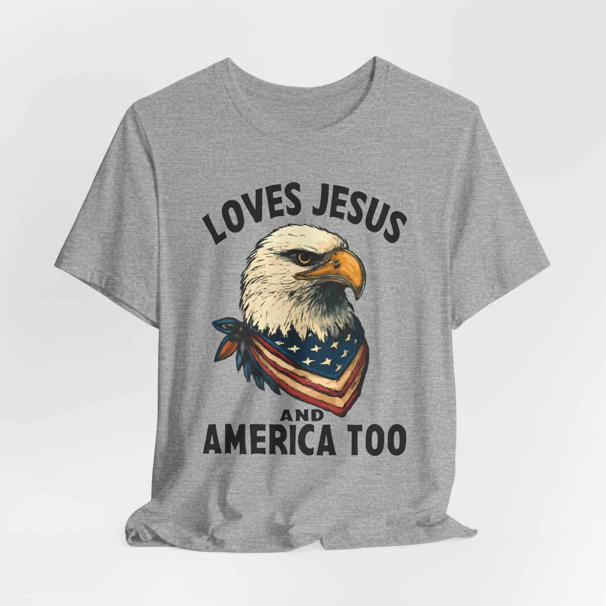 Loves Jesus & America Too | Men of Faith Tee