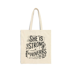 She Is Strong | Christian Tote Bag
