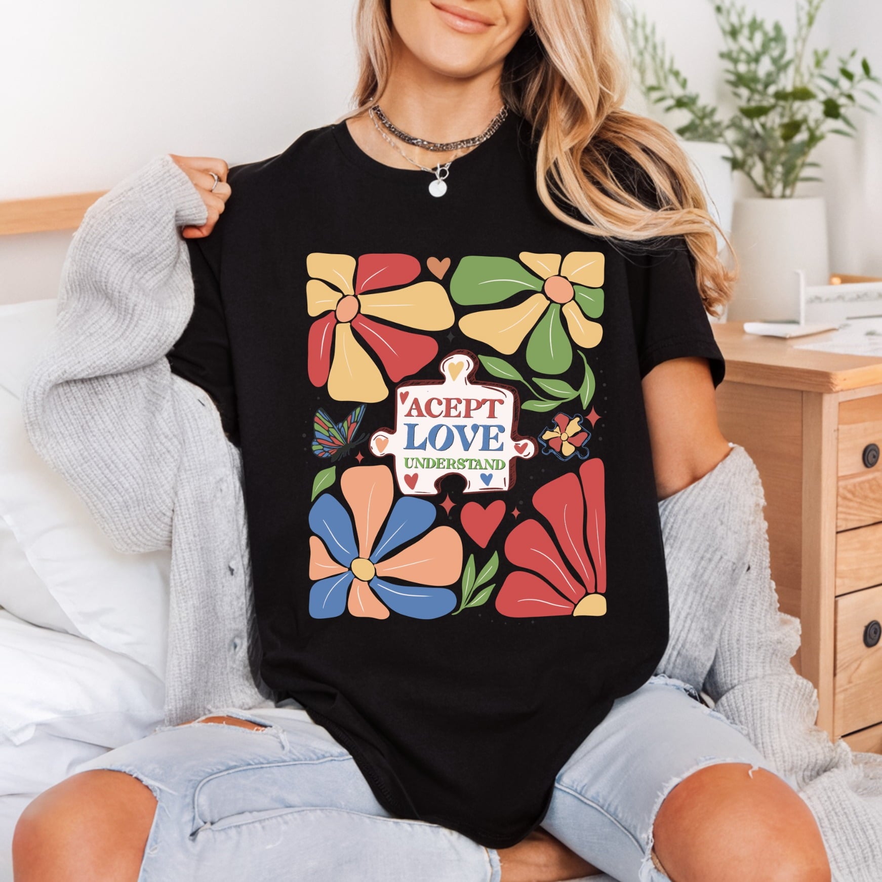 Accept Love Understand Retro Vintage Retro Ready to Press DTF Transfer for Dtf