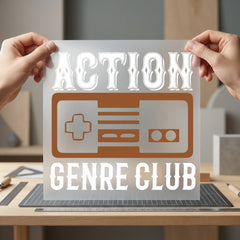 Action Genre Club Retro Vintage Retro Ready to Press DTF Transfer for Dtf