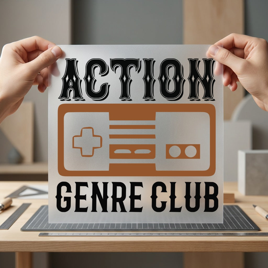 Action Genre Club Retro Vintage Retro Ready to Press DTF Transfer for Dtf