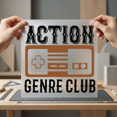 Action Genre Club Retro Vintage Retro Ready to Press DTF Transfer for Dtf