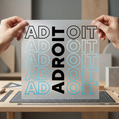 Adroit Word Stack Gradient Retro Aesthetic Ready to Press DTF Transfer for Dtf