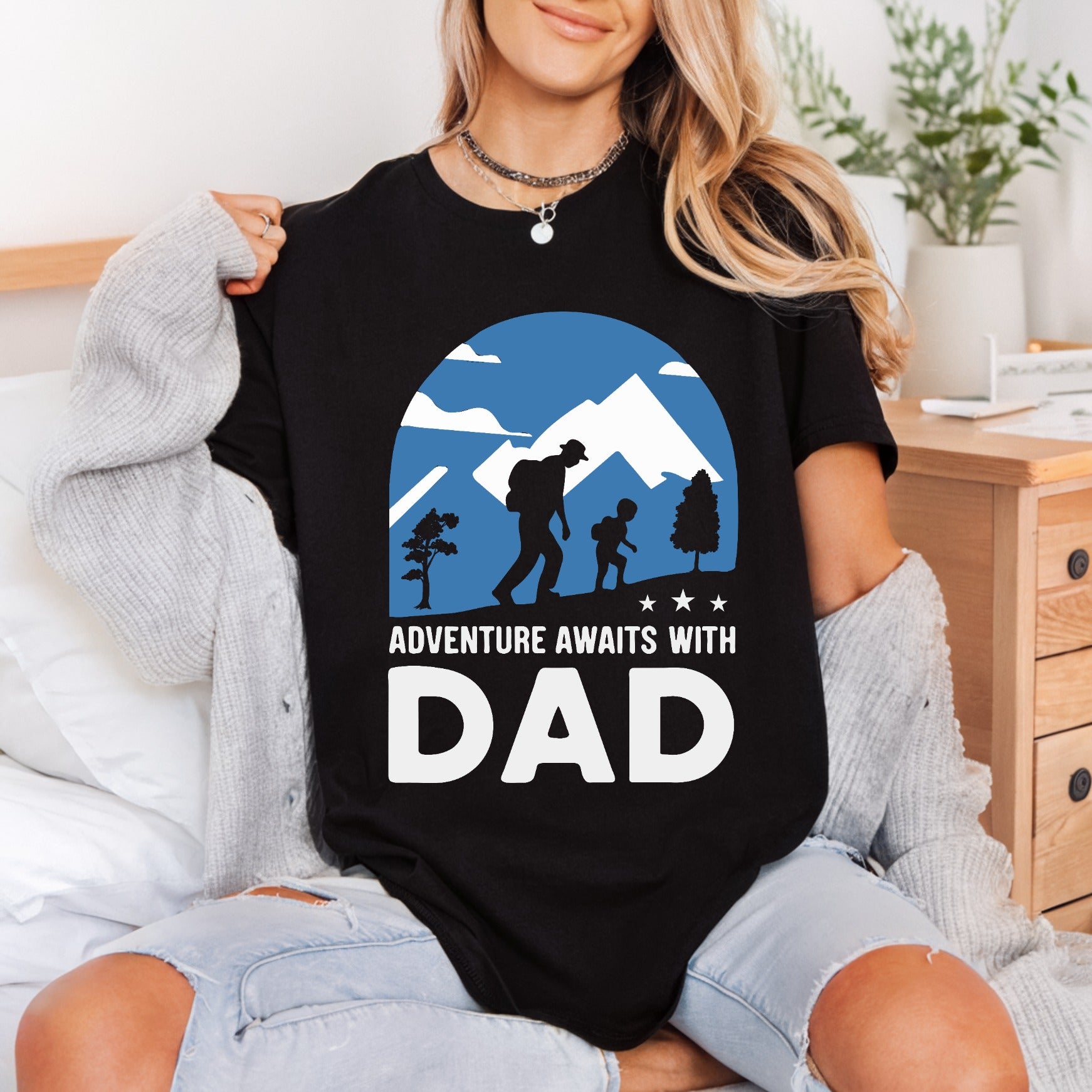 Adventure Awaits Dad Outdoor Dad Ready to Press DTF Transfer for Dtf