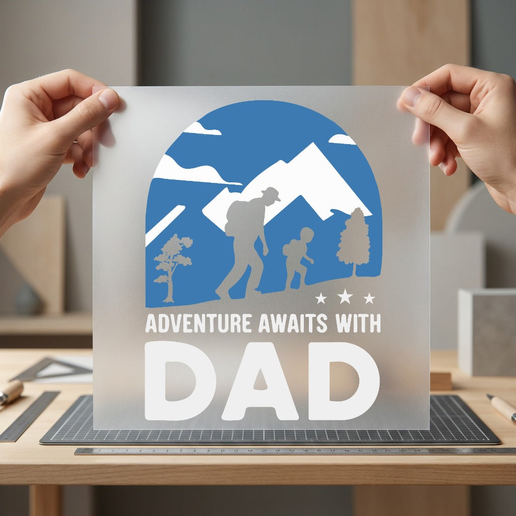 Adventure Awaits Dad Outdoor Dad Ready to Press DTF Transfer for Dtf