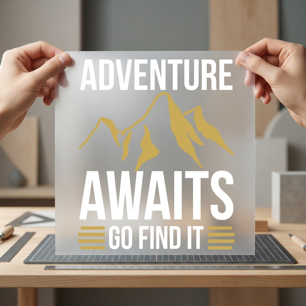 Adventure Awaits Mountains Retro Camping Ready to Press DTF Transfer for Dtf